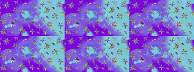 Güzel eskiz şekli. Raster çiçekli arka plan. Yazdır. Güzel kumaş deseni. Renkli Yaz Temalı eskiz kalıbı. Düz Çiçek Elementleri Tasarımı.