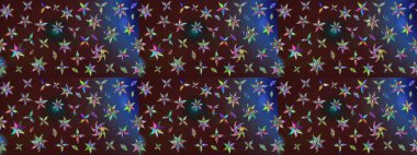 Çiçek desenli eskiz, yaz çiçekleri. Kahverengi ve mavi renkli çiçekler. Renkli Bahar Teması eskiz kalıbı. Düz Çiçek Elementleri Tasarımı.