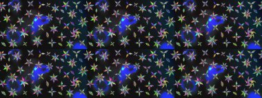 Çiçek deseni. Flower eskiz arka planı. Şatafatlı bahar bahçesi dokusu. Raster illüstrasyonu.