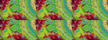 Kızılderili desenli desenli desenli şal deseni. Etnik Mandala süsü. Raster Henna dövme stili. Tekstil, tebrik kartı, boyama kitabı, telefon kılıfı baskısı için kullanılabilir.