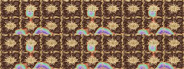 Damask çizimi tekrarlanıyor. Antika altın tekrarlanabilir duvar kağıdı. Barok tarzında altın çiçekli süs. Kahverengi renklerde altın element.