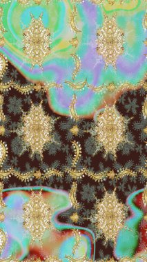 Raster Golden Mehndi eskiz kalıbı. Tarafsız renklerde desen. Kına dövmeli süs çiçekleri, altın çıkartmalar, mehndi ve yoga tasarımı, kartlar ve parmak izleri..