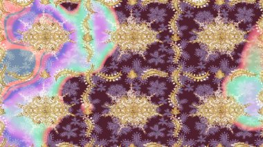 Geleneksel oryantasyon süsü. Tarafsız renklerde altın elementlerle çizim. Klasik klasik klasik arka plan. Klasik Raster altın eskiz modeli..