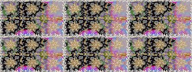 Doku arka planında altın duvar kâğıdı. Gri renklerdeki altın element. Barok tarzında altın çiçekli süs. Damask kusursuz yinelenen arkaplan.