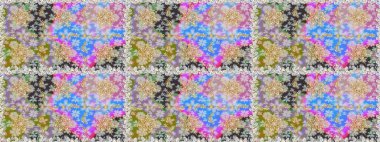 Doğum günü kartı, davetiye ya da afiş için iyidir. Raster illüstrasyonu. Kusursuz ortaçağ çiçek deseni. Tarafsız renklerde altın. Dekoratif simetri arabesk.