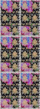 Gri renklerde, altın elementlerle kusursuz desen. Kusursuz altın desenli bukleler. Raster. Doğu tarzı arabesk. Hassas altın deseni açın. Parlak dantel, stilize çiçekler, şal desenli.