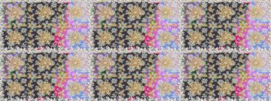 Paisleys zarif çiçek desenli dikdörtgen arka plan duvar kâğıdı illüstrasyonlu klasik stil, modern 3D çizgili sanat altın ve gri desenli çiçek yaprakları ve süslemeleri..