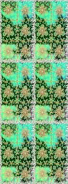 Düz elle çizilmiş klasik koleksiyon. Raster altın pürüzsüz desen. Arkaplan, kumaş, altın duvar kağıdı. Altın elementlerle yeşil renklerde altın desen.