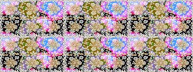 Raster illüstrasyonu. Kusursuz desenli altın elementler. Tarafsız renklerde Royal retro. Altın şablon. Klasik çiçek dokusu. Kart, duvar kağıdı, ambalaj, tekstil için klasik tasarım.