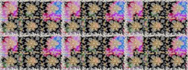 Raster Golden Mehndi kusursuz desen. Kına dövmeli süs çiçekleri, altın çıkartmalar, mehndi ve yoga tasarımı, kartlar ve parmak izleri. Gri renklerde desen.