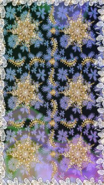 Kusursuz altın desen. Gri renkli ve altın elementli altın desenli. Raster doğulu süsü.