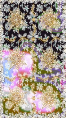 Kusursuz soyut bir arkaplan. Raster illüstrasyonu. Oriental raster klasik nötr ve altın desenli.