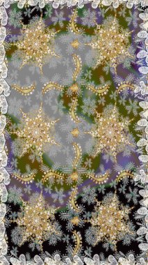 Gri renklerde altın tekrarlayan elementlerle soyut arkaplan. Kusursuz oryantal klasik altın desen.