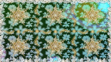 Düz elle çizilmiş klasik koleksiyon. Raster altın pürüzsüz desen. Arkaplan, kumaş, altın duvar kağıdı. Altın elementlerle nötr renklerde altın desen.