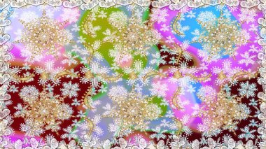 Geleneksel oryantasyon süsü. Klasik klasik klasik arka plan. Kusursuz klasik raster nötr ve altın desenli.