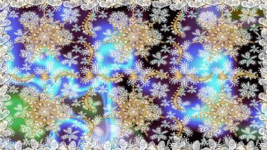 Klasik barok çiçekli, nötr yerine altın desenli. Tarafsız renklerde altın element. Süslü raster dekorasyonu. Lüks, kraliyet ve Viktorya dönemi konsepti.