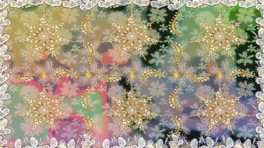 Tarafsız renklerde altın çiçekli altın desenler. Senin tasarımın için, duvar kağıdı. Altın rengi, kusursuz çizim. Raster geometrik arkaplanı.