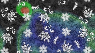 Raster - stok. Gri ve mavi çiçekli eskiz deseni, suluboya çiçek deseni, sevimli çiçek, duvar kağıdı, kart veya kumaş için fayanslı.