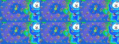 Küçük çiçekte güzel bir desen var. Raster deseni. Çiçek arkaplan. Çiçek kolajı. Doğa. Çiçek kompozisyonu. - Mavi ve mor çiçekler.