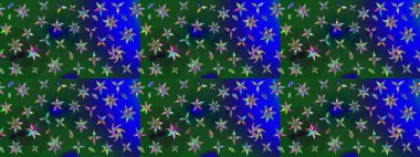 Taslak dekoratif arka plan, çiçek mandala. Mavi ve yeşil renklerde. Çiçek. Raster illüstrasyonu.