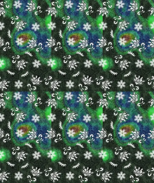 Raster illüstrasyonundaki çiçek desenli çizim. Renkli Bahar Teması eskiz kalıbı. Düz Çiçek Elementleri Tasarımı. Güzel kumaş deseni.