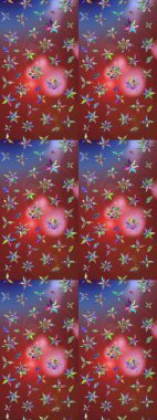 Çiçek kolajı. Doğa. Raster deseni. - Kahverengi ve kırmızı çiçekler. Çiçek kompozisyonu. Çiçek arkaplan. Küçük çiçekte güzel desen var..