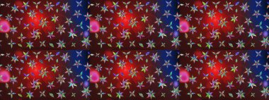 Renkli Bahar Teması eskiz kalıbı. Kahverengi ve kırmızı renkte çiçekler. Sevimli çiçek raster deseni. Düz Çiçek Elementleri Tasarımı.