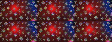 Kumaş, duvar kağıdı ve kağıt üzerine baskı yapmak için gelişen arka plan. Moda arka planında parlak buketler. Eski usul küçük çiçekli şirin bir eskiz deseni. Raster illüstrasyonu.