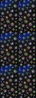 Gri ve mavi renkte çiçekler. Raster illüstrasyonu. Küçük çiçekte sevimli çiçek deseni var..