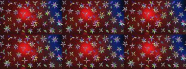 Parlak çiçekli kolaj çiçekleri kahverengi ve kırmızı. Çiçek tasarımı için inanılmaz bir kolaj cenneti tarzı. Çiçekli zambaklar eskiz arka planı.