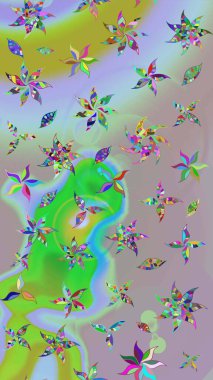 Raster illüstrasyonu. Tarafsız ve yeşil renklerde zarif çiçek buketi suluboya. Renkli Bahar Teması eskiz kalıbı. Düz Çiçek Elementleri Tasarımı.