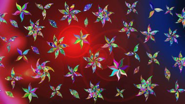 Raster çiçekleri klasik tarzda çizilmiş. Çiçekli yumuşak bir eskiz şekli. Raster illüstrasyonu. Kibar, bahar çiçekleri kırmızı ve kahverengi renklerde.