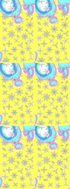 Nazikçe, güzel çiçek arkaplanı. Sarı ve beyaz renkte çiçekler. Raster çiçek desenli ve çiçekli..