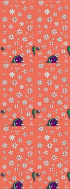 Tropik çiçek desenleri. Çiçekler turuncu ve nötr renklerde. Raster illüstrasyonu.