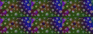 Çiçekli bahar çiçekleri. Küçük çiçekte güzel bir desen. Moda baskıları için zarif bir şablon. Motley illüstrasyonu. Küçük renkli çiçekler. Çizim.