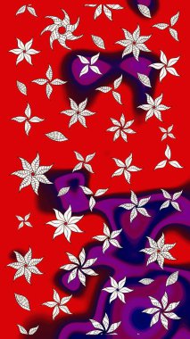 Raster illüstrasyonu. Desen, çizim, çiçek sınırı. Eski moda arka plan. Kıvırcık, parlak örgü. Çiçek çelengi. Güzel, pürüzsüz kumaş, tuval..