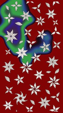 Renkli Bahar Teması eskiz kalıbı. Raster illüstrasyonundaki çiçek desenli çizim. Düz Çiçek Elementleri Tasarımı. Güzel kumaş deseni.