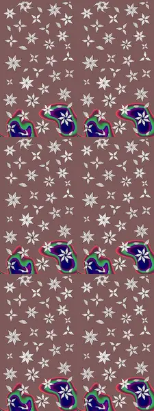 Raster illüstrasyonundaki çiçek desenli çizim. Çiçekler suluboya tarzında kahverengi ve nötr renklerde.