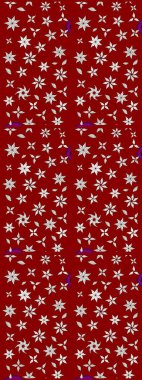 Kırmızı ve nötr renklerde yapraklar ve parlak renkli çiçeklerle muhteşem bir çiçek deseni. Modern çiçek arkaplanı. Halk tarzı. Moda baskıları için zarif bir şablon.