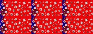 Düz Çiçek Elementleri Tasarımı. Renkli Bahar Teması eskiz kalıbı. Çiçek deseni. Raster illüstrasyonu. Chichi kumaş deseni çiz.