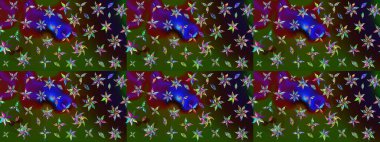 Raster Güzel kumaş deseni. Raster suluboya deseni, narin çiçekler, yeşil ve kahverengi çiçekler, tebrik kartı şablonu..