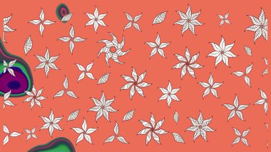 Tekstil, kumaş, kapaklar, duvar kağıtları, baskı, naylon, koleksiyon defteri, örgü, dekupaj için güzel bir eskiz. Küçük turuncu ve nötr çiçeklerle oldukça kaliteli besin torbası deseni.