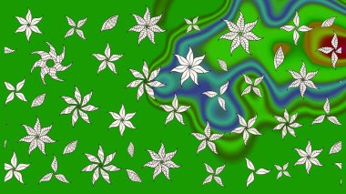 Modern yeşillik ve nötr raster arka plan duvar kağıdı çizimleri, klasik çizgili desenli desenli çiçekler, çiçekli süsler. Çiçekli el çizimi çizimi deseni.