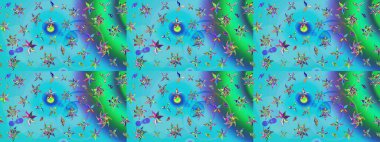 Tekstil, kumaş, kapaklar, duvar kağıtları, baskı, naylon, koleksiyon defteri, örgü, dekupaj için güzel bir eskiz. Küçük mavi ve yeşil renkte güzel bir besin torbası deseni, çiçekler. Millefleurlar.