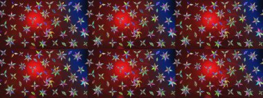 Parlak çiçekli kolaj çiçekleri kahverengi ve kırmızı. Çiçek tasarımı için inanılmaz bir kolaj cenneti tarzı. Çiçekli zambaklar eskiz arka planı.