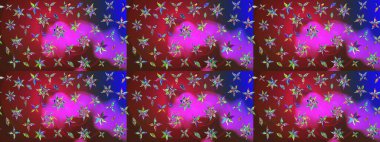 Raster çiçek izi. Çiçek kırmızısı ve menekşe eskiz deseni. Klasik taslak çizimi.