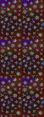 Kahverengi ve mor renklerde karalamalar çizilmiş çiçek deseni. Raster illüstrasyonu.