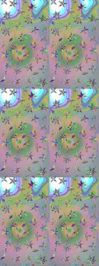 Eski model. Çiçeğin suluboya çizimlerinin mükemmel deseni. Suluboya çizim kalıbı. Raster illüstrasyonu. Moda baskısı. Dekorasyon ve tasarım için güzel desen.