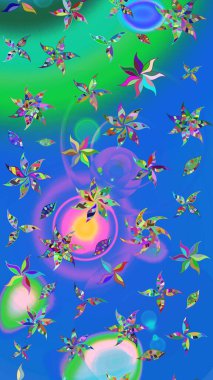 Çiçekli çiçek deseni, suluboya. Raster deseni. Küçük çiçekte güzel bir çiçek deseni..