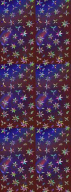 Hediye ambalaj kağıdı, tebrik kartları, posterler ve pankart tasarımı. Raster düz çiçek çizim deseni. Mor ve mor renkte çiçekler.